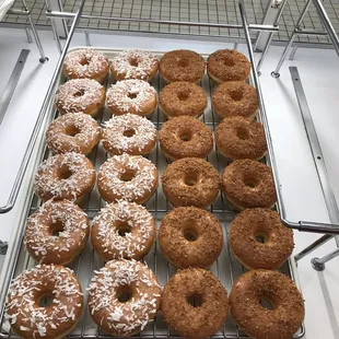 a display of a variety of donuts