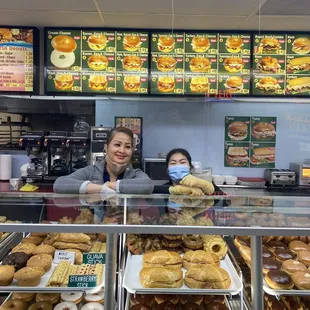 a woman behind the counter