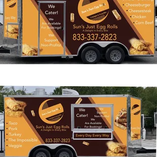 two side by side images of a food truck