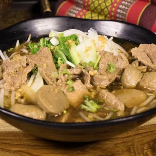 Beef and Meatball Noodles Soup