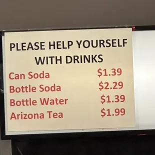 Drink prices