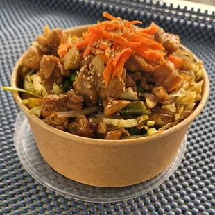 a bowl of asian food