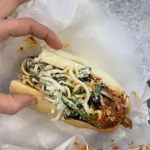 Eggplant hot sausage
