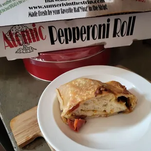 The picture doesn&apos;t do it justice.  Trust me, it is filled with stuff. And the other one, the pepperoni roll, I ate.