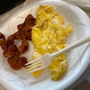 Bacon and scrambled egg