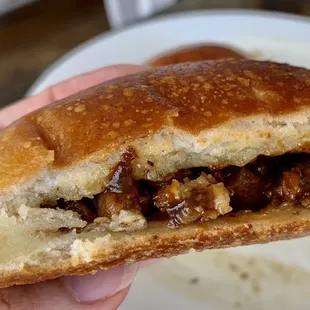 Close up of BBQ Pork Bun- 3.5/5 stars