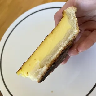 The crust on the custard tart looked pretty thick and slightly burnt on the bottom, but tasted okay (I recommend toasting before eating)