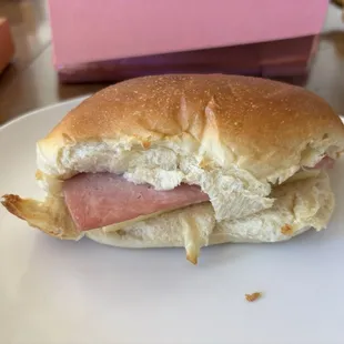 Ham and egg bun