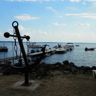 an anchor on the beach