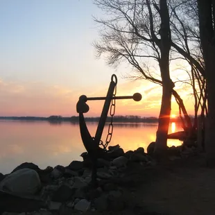 a view of the sunset from a dock