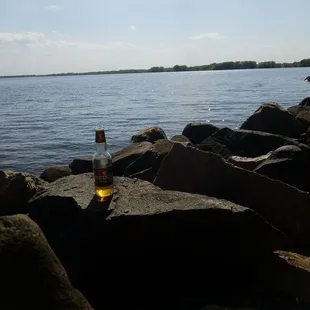 Enjoying the beautiful scenery and drinks at Sunset.