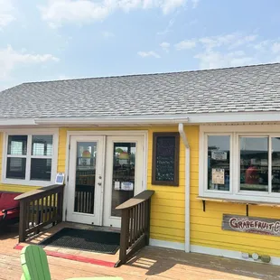 We are located right on the beach! With two decks and easy access to the beach, you will have a beautiful view while you eat!