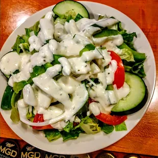 Side salads are generous in size and the Greek salad is my favorite esp. with blue cheese dressing