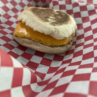 Egg and cheese English muffin