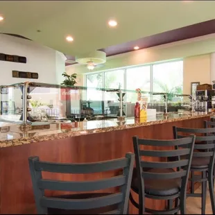 a view of the dining area