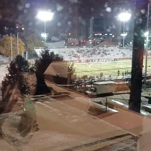 Friday night football.   View from dining room.