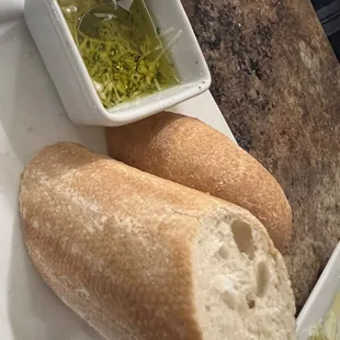 Homemade bread with oil