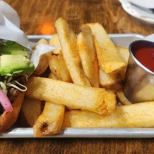 Carne asada torta with steak fries $18