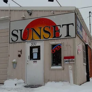 Front of Sunset Buildings