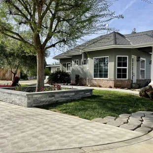 Seat wall and/or a planter box.