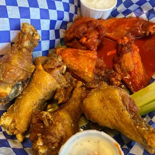 Lemon pepper and Buffalo wings