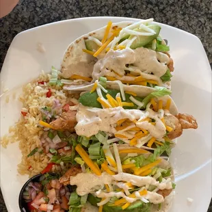Crunchy chicken tacos