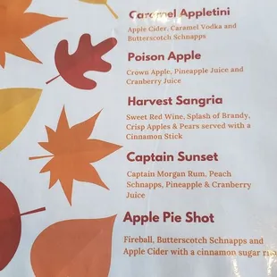 Drink menu