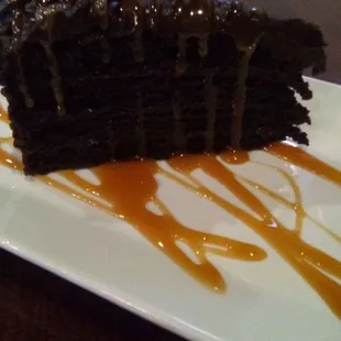 Delicious chocolate fudge cake at the Sunset Grill. A chocolate lovers delight.