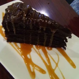 Chocolate Fudge Cake at the Sunset Grill. A chocolate lovers delight. Excellent. Rate it an "A."