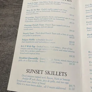 menu