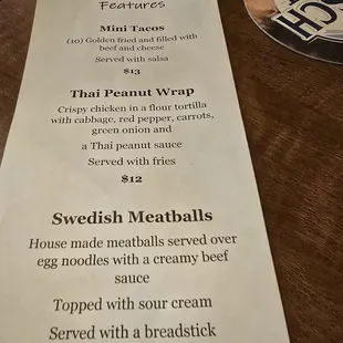 menu