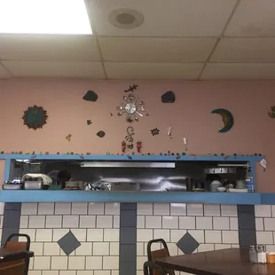 a view of the kitchen from the dining room