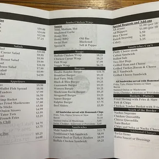 Full menu