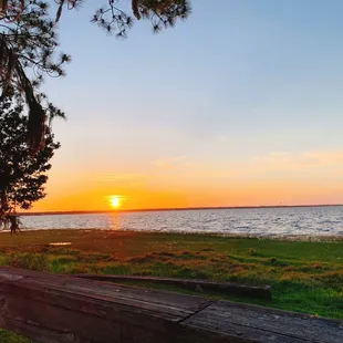 View of sunset from the deck