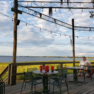 I had the fish scallops and shrimp.  Was wonderful.  Server was super nice and attentive.  The view was amazimg.