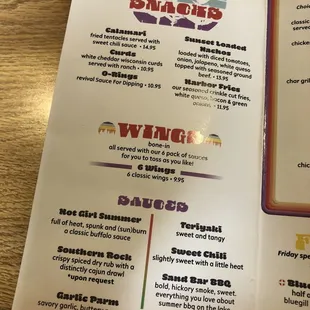 Menu: Apps &amp; Wings