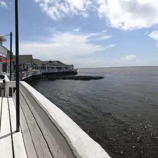 a view of the water from a dock