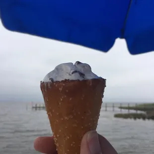 Pretzel cone with (caramel ribboned) cookie dough ice cream is one of the best combinations I've ever put my mouth!