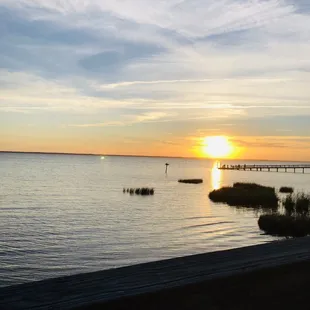 Breathtaking View of sunset from the ice cream shop.