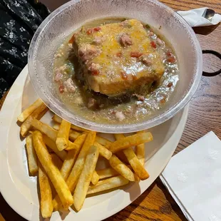 Smothered "slopper" burger  on Texas toast