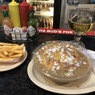 This is the Italian sausage slopper with fries Tasty