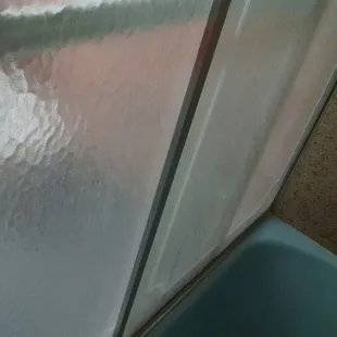 The shower door in our room.