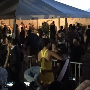 Grace Park in a yellow Versace.