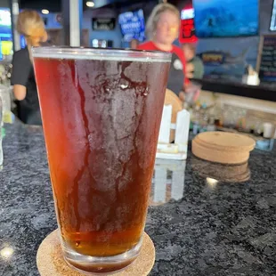 a glass of beer