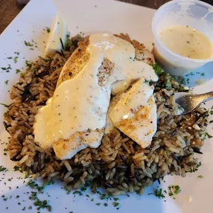Tilapia on wild rice