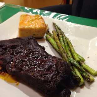 Root beer ribs, macaroni pie, grilled asparagus