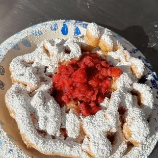 Strawberry funnel cake