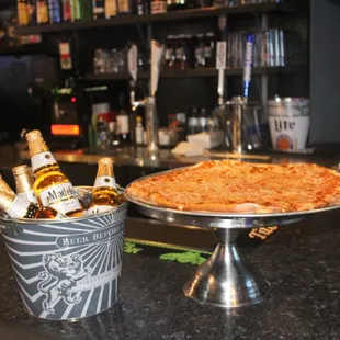 Pizza &amp; Bucket of Beer
