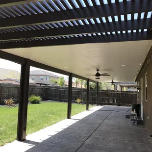 Lattice &amp; solid patio cover.