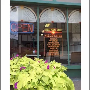 Sunset Pizza &amp; Grille, Front Window, Carnegie PA